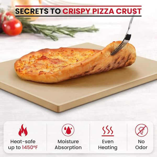 Wudkey 15 in. Heavy Duty Cordierite Pizza Stone for Oven and Grill