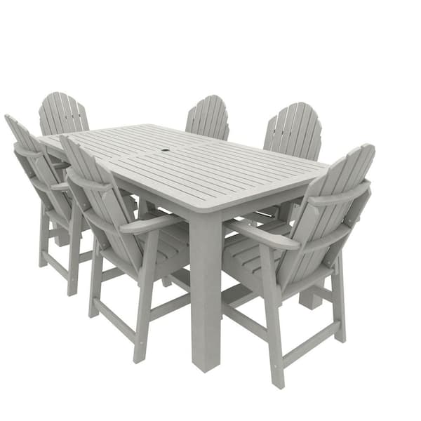 Highwood Muskoka Harbor Gray Counter Height Plastic Outdoor Dining Set in Harbor Gray Set of