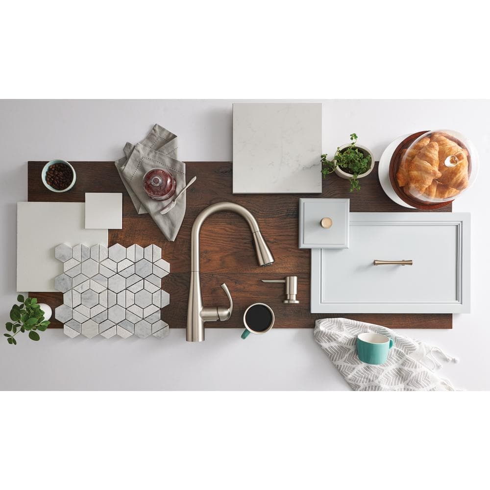 Essie Spot Resist Stainless Steel Pull-Down Kitchen Faucet with Soap Dispenser