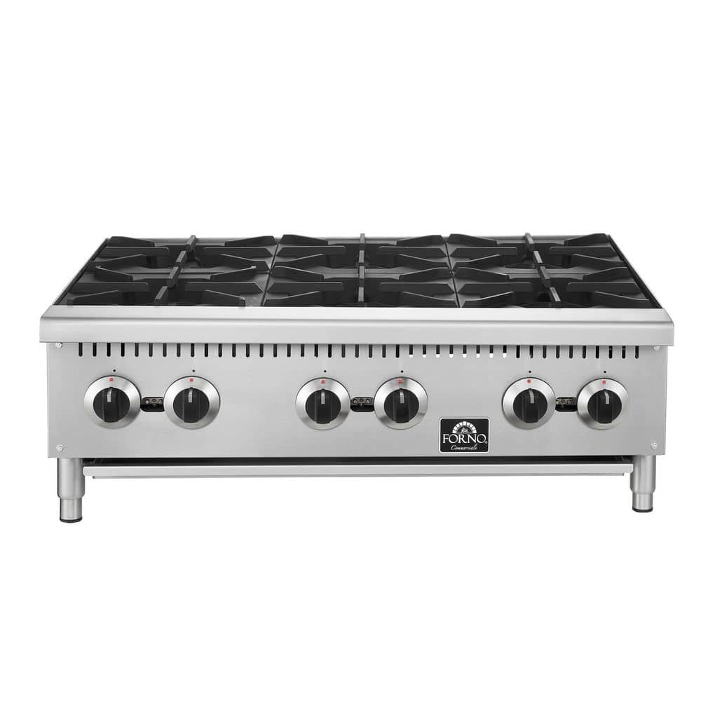 Commerciale 36 Inch Gas Hotplate with 6 Burners, 150,000 BTU, Stainless Steel & Cast Iron price history on PriceWatchPro