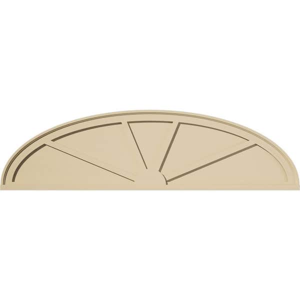 Ekena Millwork 56-in. W x 15-in. H x 2-in. P Elliptical 4 Spoke Signature Urethane Pediment, Primed Tan
