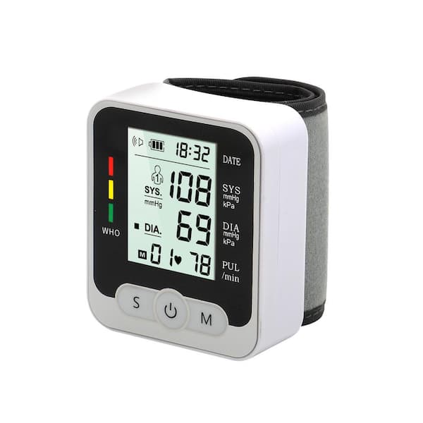 Wrist Blood Pressure Monitor Automatic BP Machine with Large Backlit  Display Heart Rate Monitors 2x99 Readings 5.3-7.7in Adjustable Cuff for  Home