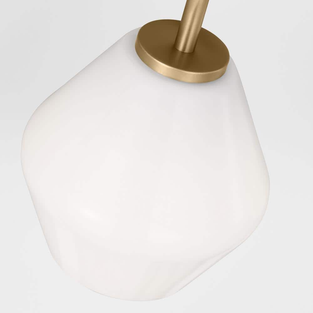 Satin Brass 3-Light Dimmable Vanity Light with White Hexagonal Shades