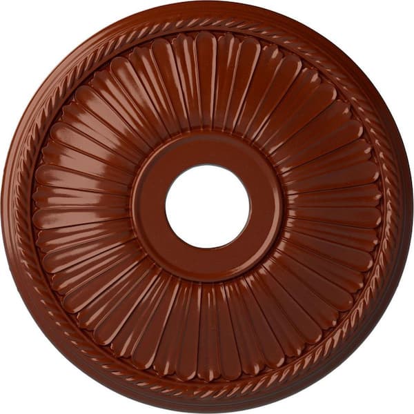Ekena Millwork 1-7/8 in. x 20-1/8 in. x 20-1/8 in. Polyurethane Berkshire Ceiling Medallion, Firebrick