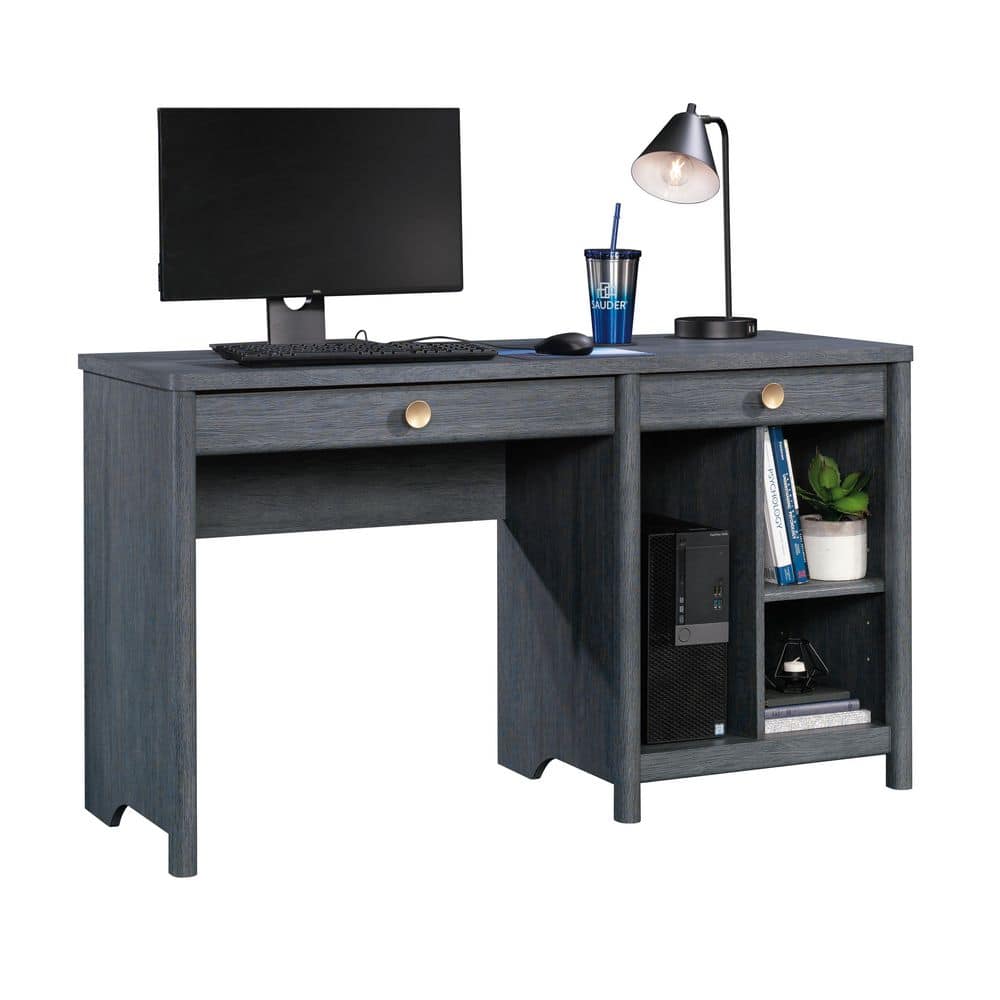Denim Oak Computer Desk with Drawers and Shelves