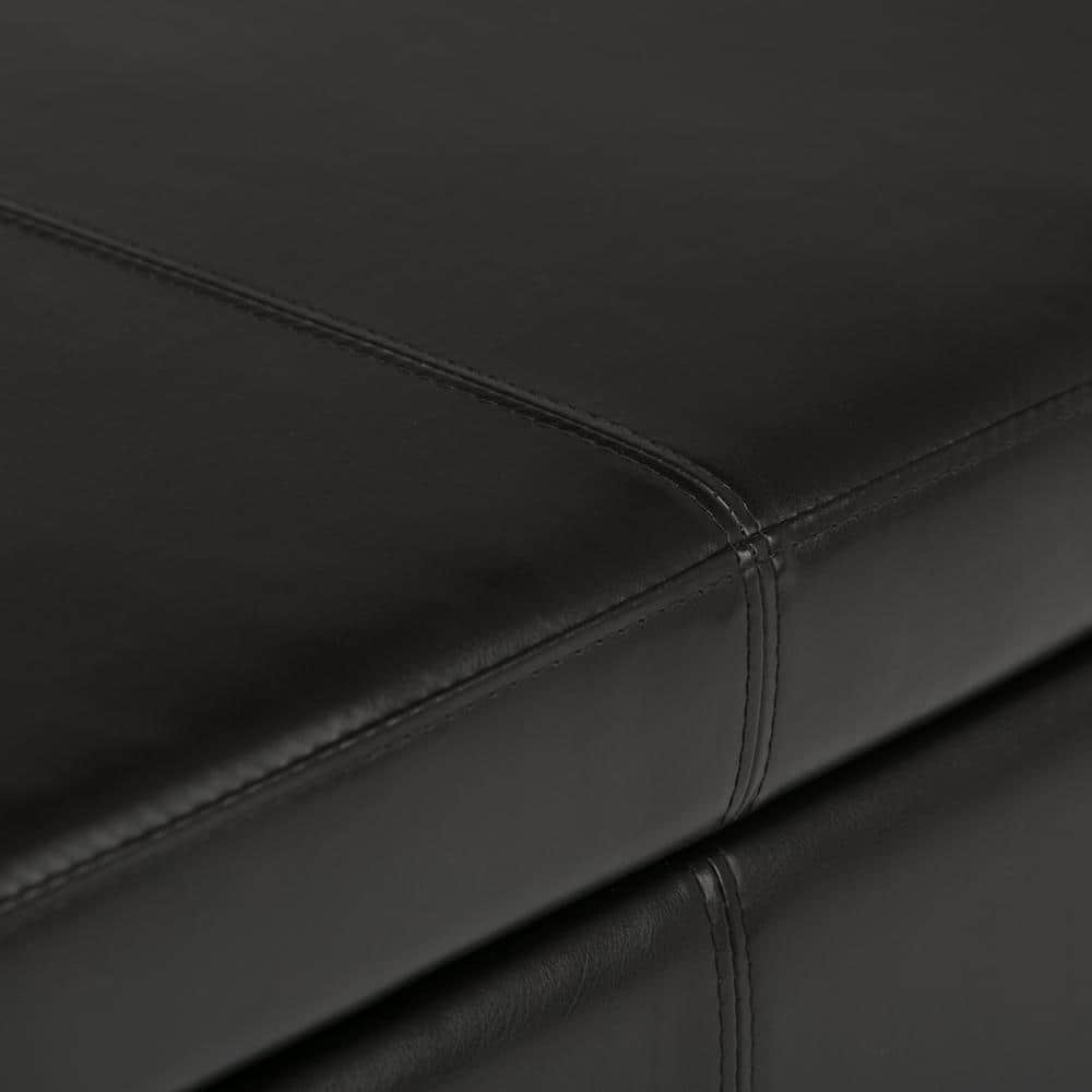 Avalon Tanner's Brown Large Rectangular Faux Leather Ottoman