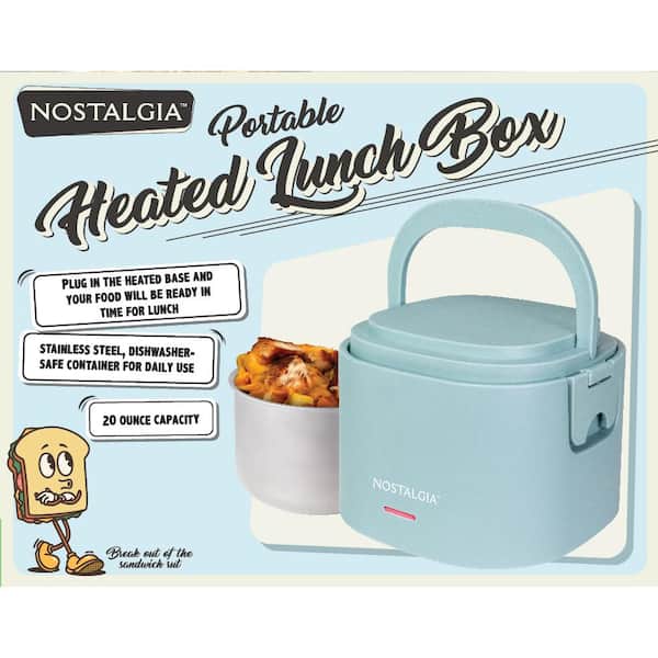 Nostalgia Chambray 20 oz. Portable Heated Lunch Box NLB25CHB - The