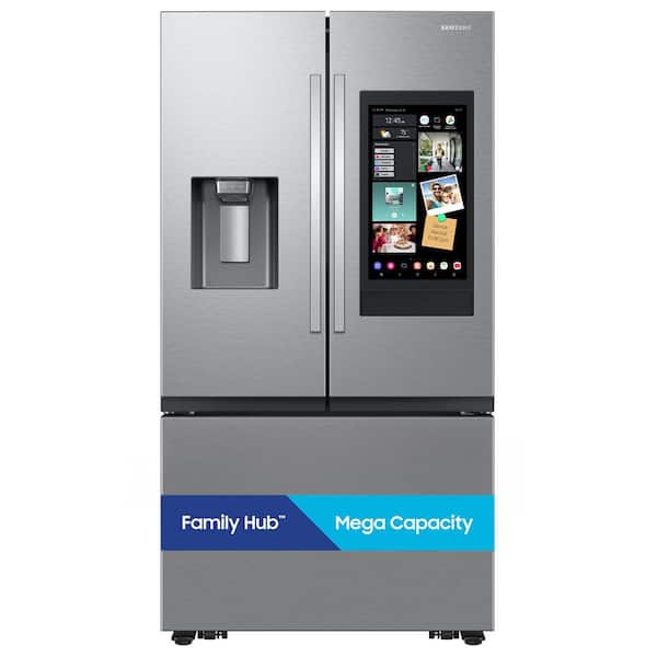30 cu. ft. Mega Capacity Standard Depth 3-Door French Door Refrigerator in Stainless Steel with Family Hub