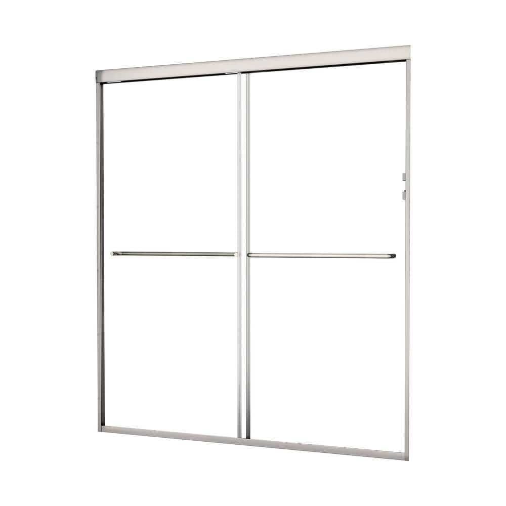 Chrome Finish Sliding Shower Door with Clear Tempered Glass, 48" x 70"