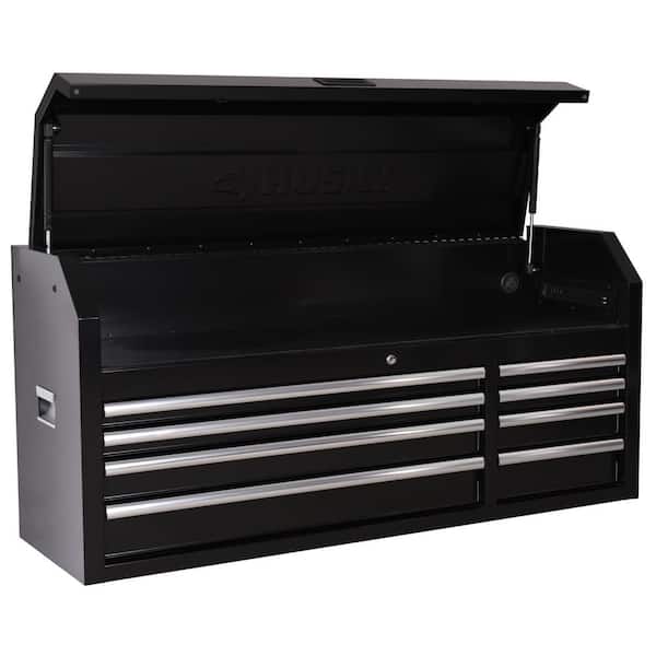 Husky - Modular Tool Storage 92 in. W Standard Duty Black Mobile Workbench with 52 in. Top Tool Chest and (2) 20 in Side Lockers