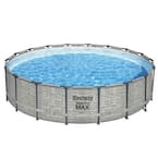 Pro MAX 18 ft. x 18 ft. Round 48 in Deep Metal Frame Above Ground Swimming Pool with Pump & Cover