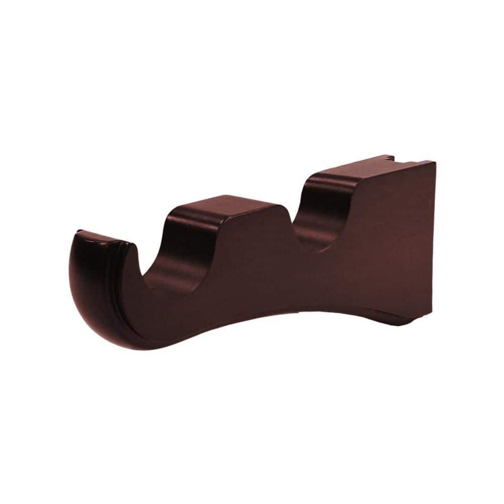 Mix and Match Wood 7.2 in. Double Curtain Rod Bracket in Dark Brown for 1-3/8 in. Dia Wood Rod Pole (3-PK) price history on PriceWatchPro