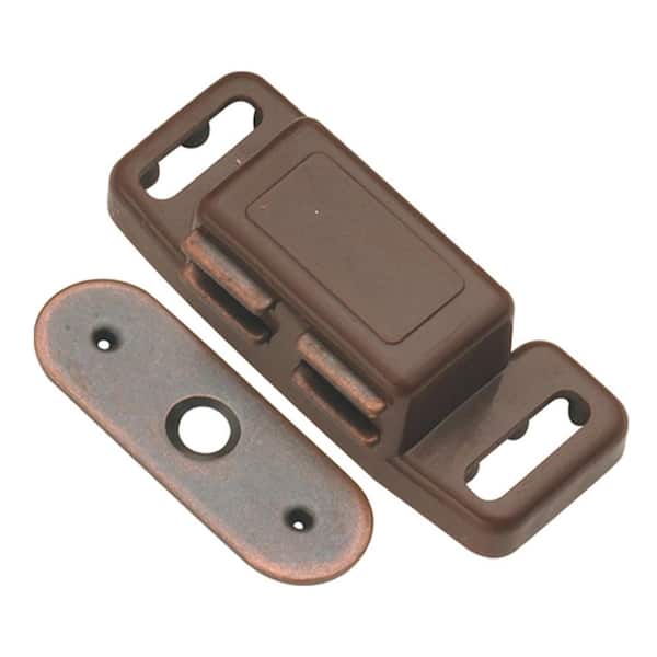HICKORY HARDWARE Catches 1-1/2 in. (38 mm) Statuary Bronze Magnetic Catch (25-Pack)