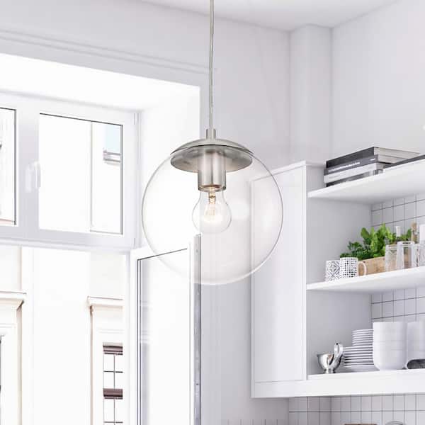 Edvivi 1-Light Modern Brushed Nickel Mini Pendant Light with