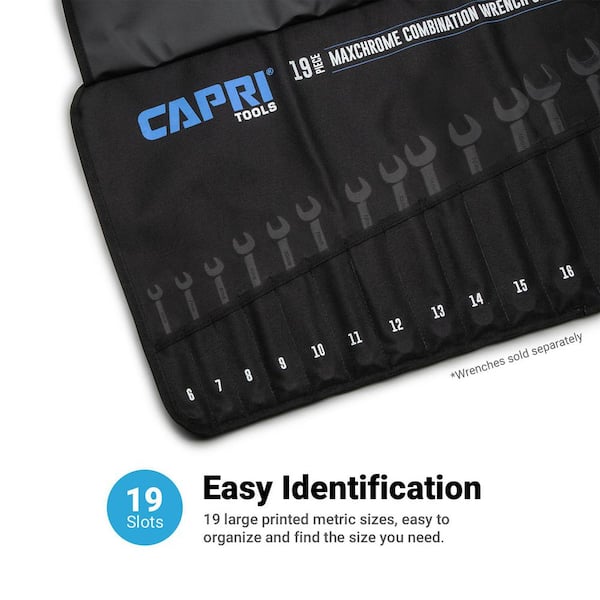 Capri Tools Metric Wrench Roll Up Pouch (19-Pocket) CP11390-POUCH