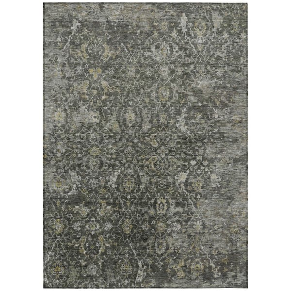 Chantille Machine Washable Indoor/Outdoor Abstract ACN2359 Pewter 9 ft. x 12 ft. Area Rug