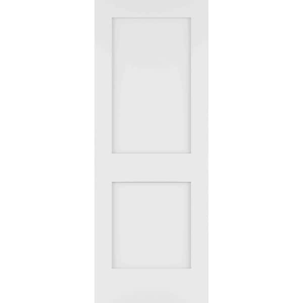 28 in. x 80 in. Shaker 2-Panel Solid Core Pine/MDF Wood Interior Door Slab