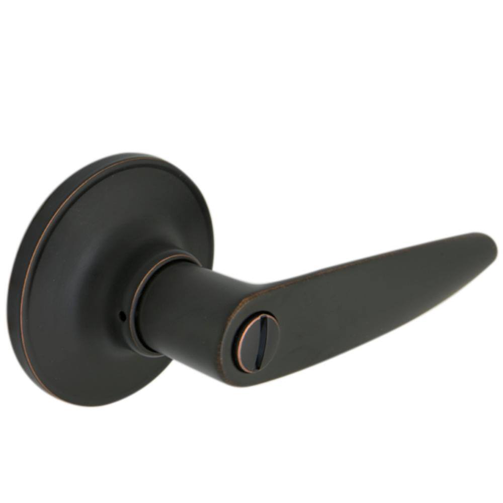 Straight Matte Black Bed/Bath Door Lever