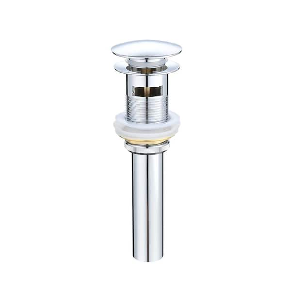 Lukvuzo Stainless Steel Bathroom Sink Vanity Pop Up Drain Stopper with Overflow, Chrome