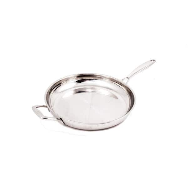 Stainless Steel 12.5 in. Fry Pan Premium Clad Induction Fry Pan
