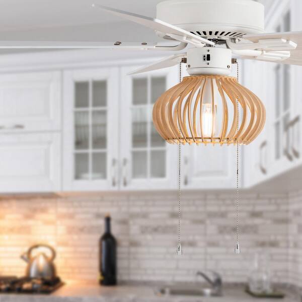 River of Goods 52 in. Indoor White Isla Bohemian Style Ceiling Fan with  Light Kit 20254 - The Home Depot