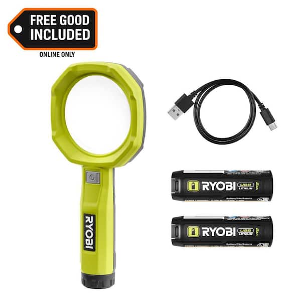 USB Lithium 200 Lumens Magnifying Light Kit with 2.0 Ah Battery & USB Charging Cable w/ Extra USB Lithium 2.0 Ah Battery