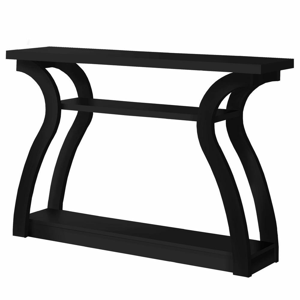 48 in. Black Standard Rectangle Console Table with Storage HD2439 The
