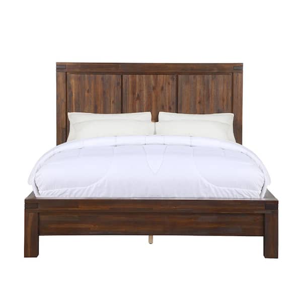 Modus Furniture Meadow Medium Wood Brick Brown with All Solid Wood Construction California King Platform Bed