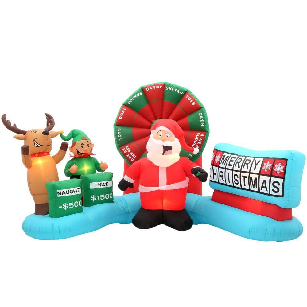 Home Accents Holiday 9 ft. W Inflatable Lighted Christmas Wheel Game ...