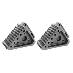 Heavy-Duty Solid Rubber Wheel Chock with Handle - Value 2-Pack
