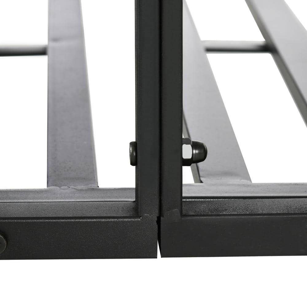 Black 6 ft. Metal Arch Garden Bridge with Siderails