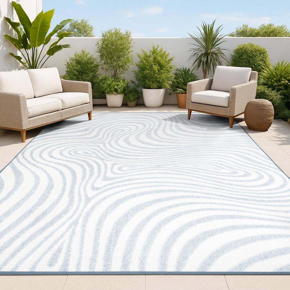 JONATHAN Y Maribo High-Low Abstract Groovy Striped Light