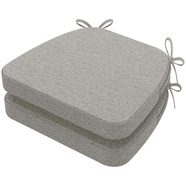 Unbranded 17 in. x 16 in. x 2 in. D-Shaped Indoor Chair Cushions Removable Cover Kitchen and Dining Chairs Khaki Gray (Set of 2)
