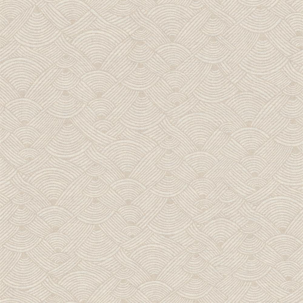 Fusion Collection Geometric Swirl Motif Beige/White Matte Finish Non-pasted