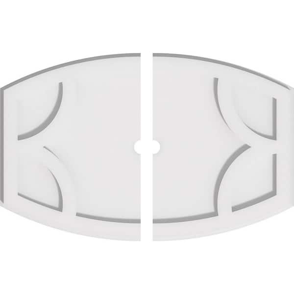 Ekena Millwork 20 in. x 13.37 in. x 1 in. Kailey Architectural Grade PVC Contemporary Ceiling Medallion (2-Piece)