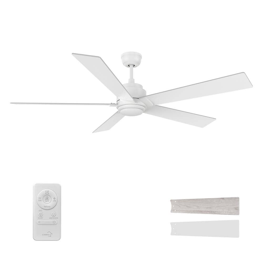 Kalmar 60 in. Color Changing Integrated LED Indoor Matte White 10-Speed DC Ceiling Fan with Light Kit/Remote Control price history on PriceWatchPro