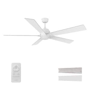 Kalmar 60 in. Color Changing Integrated LED Indoor Matte White 10-Speed DC Ceiling Fan with Light Kit/Remote Control