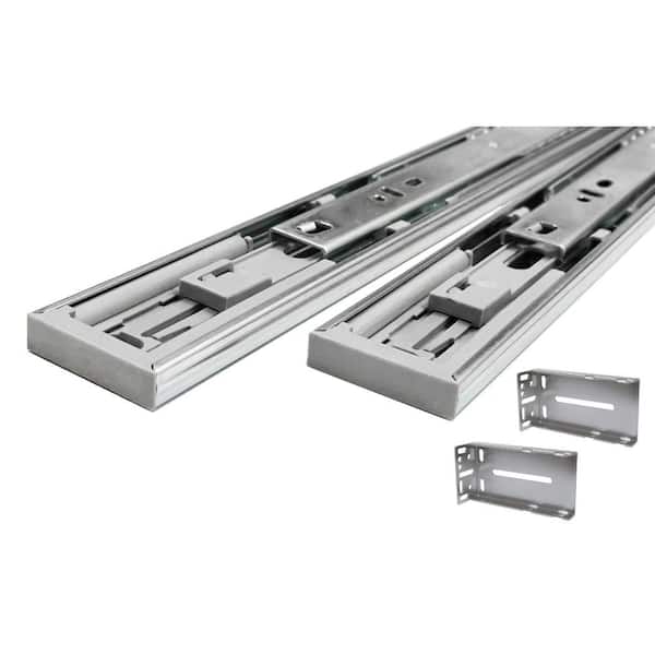 Kingsman Hardware 14 in. Full Extension Ball Bearing Side Mount Soft Close Drawer Slide with Rear Bracket Set 4-Pairs (8 Pieces)