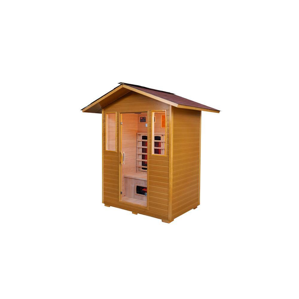 Grandby 3-Person Outdoor Infrared Sauna with Canadian Hemlock Wood