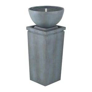 35 in. Outdoor Fountain Relaxing Polyresin Waterfall for A Lawn or Garden