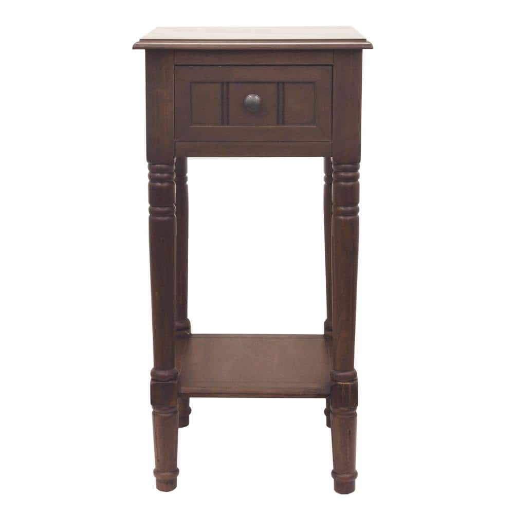 Decor Therapy Simplify Ash Brown 1-Drawer End Table FR1553 - The Home Depot