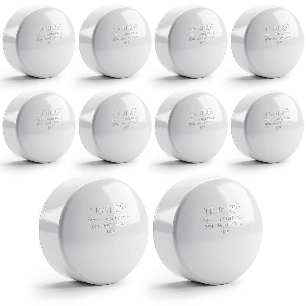 PLUMBFLEX 3 in. White Rigid PVC DWV Cap, Hub Connection End Cap