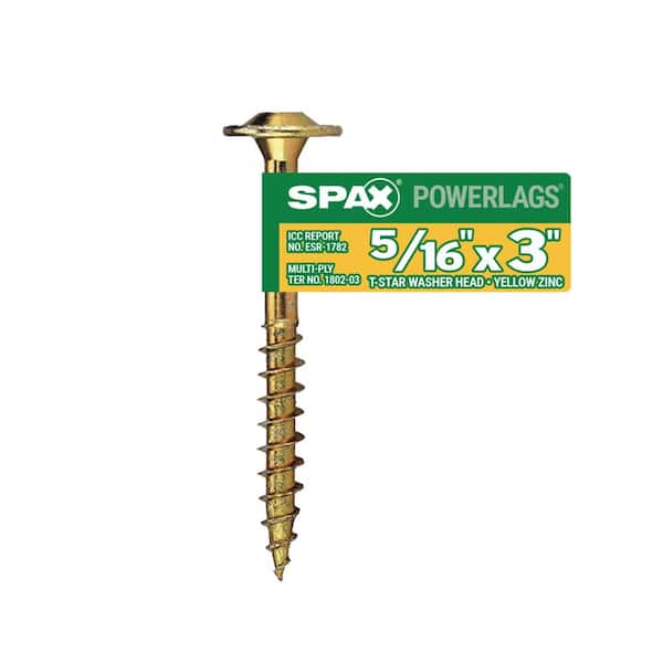 SPAX 5/16 in. x 3 in. Interior Washer Head Structural Wood Lag Screws  Powerlags Torx T-Star (1 EA)