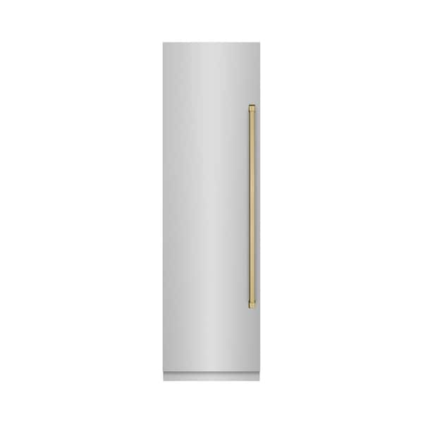 24 in. 12.4 cu. ft. Upright Column Freezer in Stainless Steel with Graphite Gray Interior and Champagne Bronze Accents