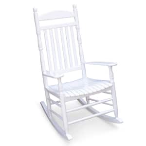 Alston Mahogany Wood White Outdoor Rocking Chair