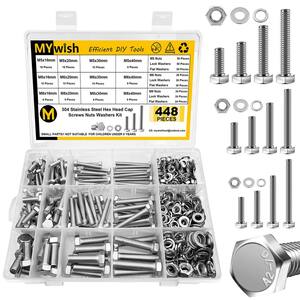 448-Piece M5 M6 M8 Bolt Screw Set, Metric Bolt Assortment, 304 Stainless Steel