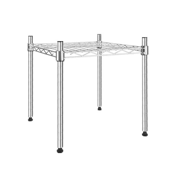 Tileon Heavy Duty Shelving Unit, Wire Metal Stackable Storage, 1-Tier Shelf, 15 in. W x 13.8 in. D x 14.6 in. H in Chrome