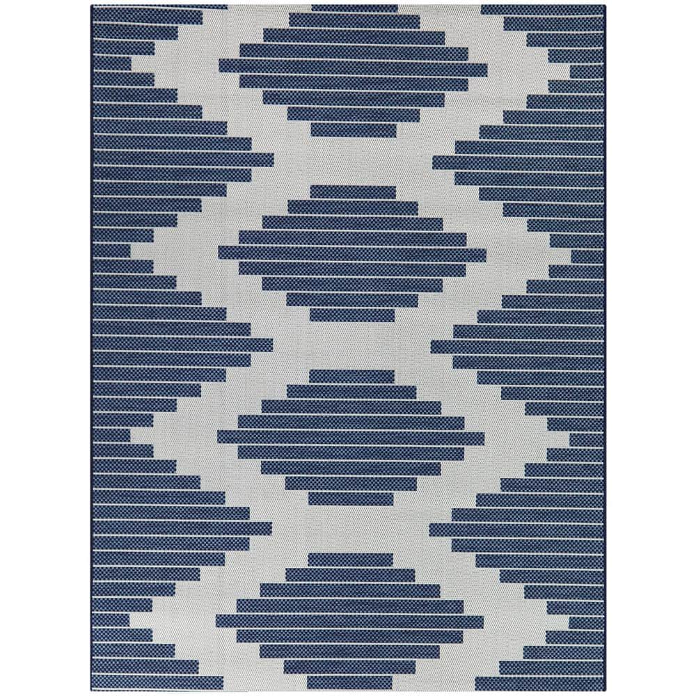 Blue 8 ft. x 10 ft. Aztec Diamond Indoor/Outdoor Area Rug -  BALTA, 3106123