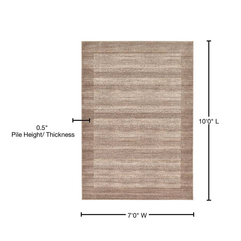 Beige Rectangular Tufted Washable Indoor Rug