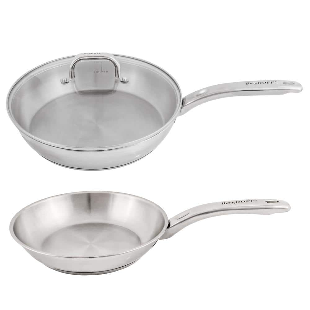 BergHOFF Belly Shape 18/10 Stainless Steel Cookware Set in Silver with ...